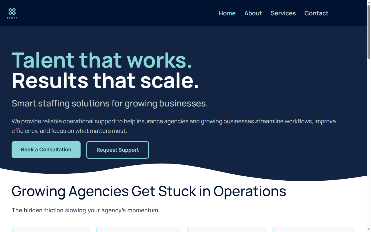 Stafyx Solutions website screenshot